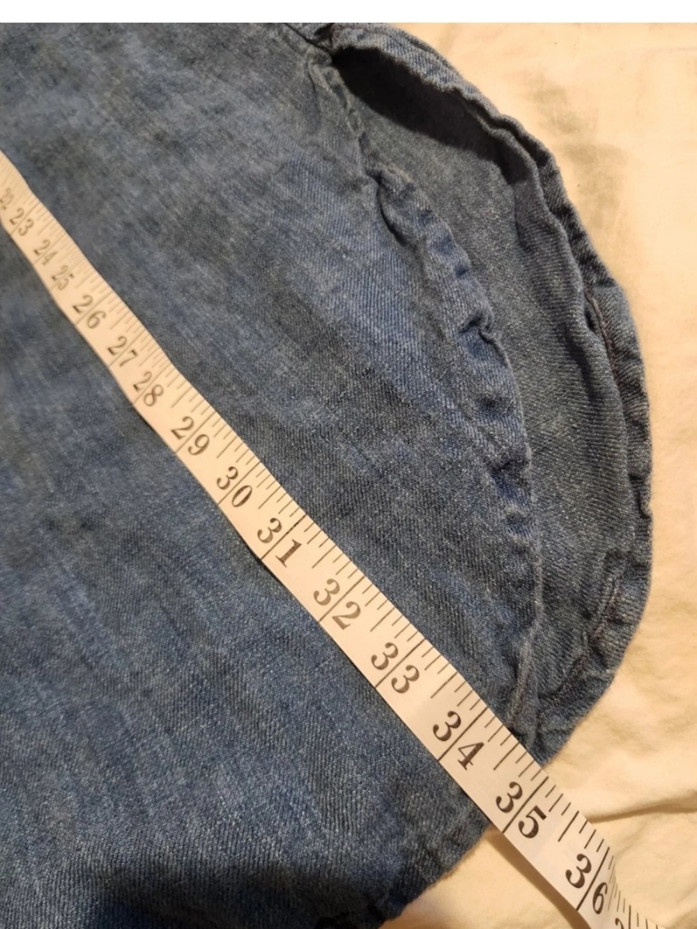 CP Shades Wash Denim Blue Button-Up Linen Shirt B:52" - Picture 9 of 13
